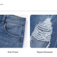 ⏳Time-Limited Special⏰Women's High-Waist Ripped Denim Midi Skirt – Asymmetrical Hem, Distressed Details & Flattering Fit 👖✨