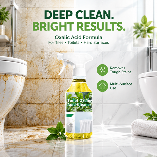 Oxalic acid cleaner for toilets and kitchen tiles – powerful stain remover for concrete floors and toilet bowls
