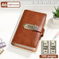 100-Transparent-Pocket Currency Collectors Album, Top-Grade PU Leather, Password Lock, Durable Material, Secure Protection, Large Capacity Storage, High Clarity Transparent Sleeves, Banknote Binder, Gift-Ready Office Accounting Supplies for Gift Use, 100