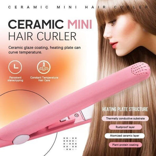 💥This week's special sales - only £8.99⏳2-in-1 Mini Curling Wand & Flat Iron Hair Straightener