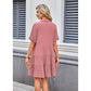 💃2026 Summer Hot Sale 70% OFF✨Women's Short Sleeve Button Down Textured Babydoll Dress Dress with Pockets