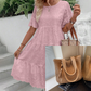 🔥Last Day Sale 50% OFF!!💖Women's Solid Round Neck Floral Cut-Out Dress