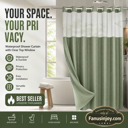 🔥Limited Special 50% OFF！🛁Easy installation, waterproof & privacy protection！🚿Waffle Pattern Shower Curtain
