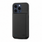Black battery case rear view on a white background. Phone not included.