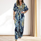 Women's Summer Print Wide Leg Elastic Waist Jumpsuit