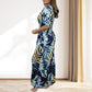 Women's Summer Print Wide Leg Elastic Waist Jumpsuit