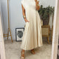 Sleeveless Pleated Simple Solid Color Dress