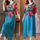 Women's Elegant Flowy Floral Print Plus Size Dress