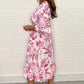 Women’s Elegant V-Neck Dresses with Botanical Prints