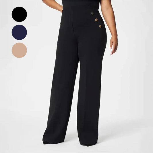 💖 50%OFF⚡Three lengths available 💖Women's Plus-Size High Stretch High-Waist Wide-Leg Pants