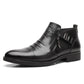👞Men's Leather Ankle Boots with Double Side Zipper and Pointed Toe