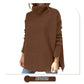 🔥Hot Sale🔥Women's Turtleneck Oversize Hem Knit Pullover Sweater