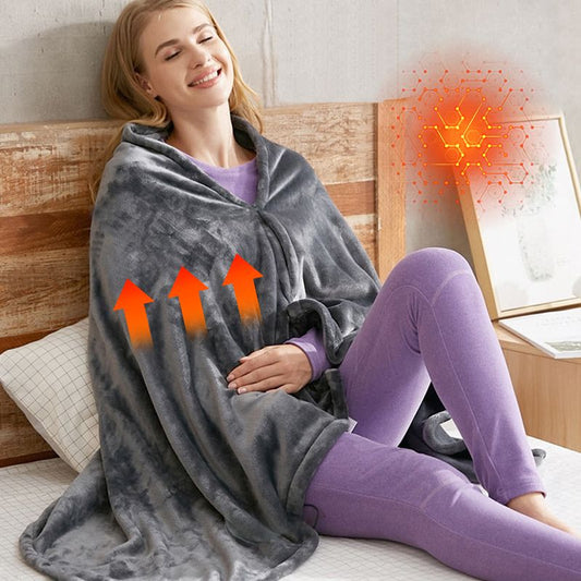 🔥Winter Hot sale 49% OFF🔥Great Gift! USB Heated Flannel Blanket Shawl