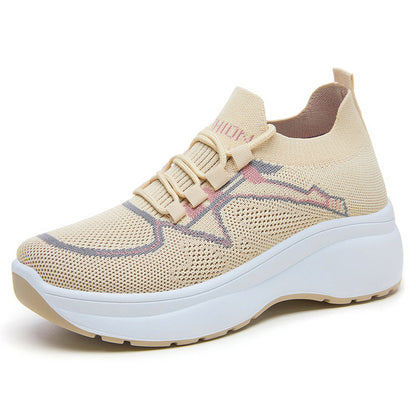 Women's Lace-Up Knit Sneakers