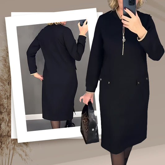 ❄️Winter-Specials❄️Women's Elegant Black Long-Sleeve Dress