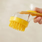 🌿 Pet Bath Brush – Long Handle, Shampoo Dispenser, 2 Bristle Types, Easy Grip 🧴