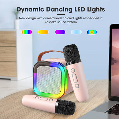 👍Gift Game Changer&Social Scene Stealer🎁Mini Karaoke Machine with Wireless Microphones