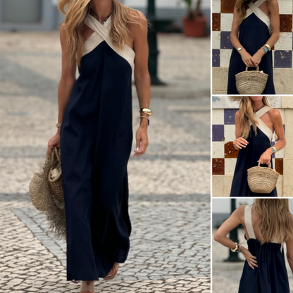 Women's Halter Neck Sleeveless Maxi Dress