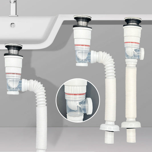 Multi-Use Flexible Drain Pipe with Odor Prevention Cup