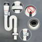 Multi-Use Flexible Drain Pipe with Odor Prevention Cup