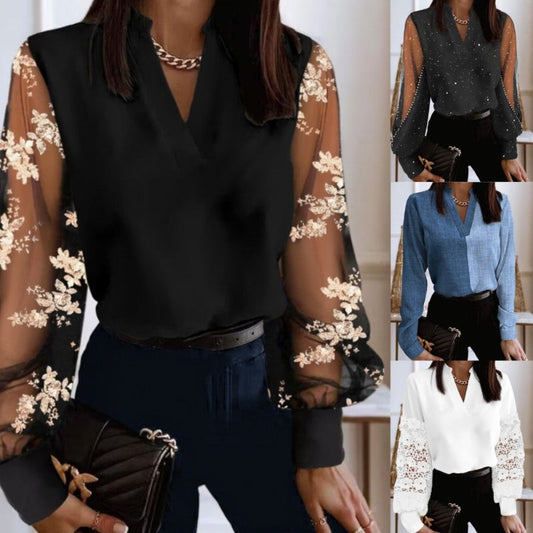 🌸50% OFF NOW! ✨V-Neck Breathable Sheer Long Sleeve Top