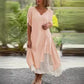 Short Sleeve Loose Fit Cotton Linen Dress