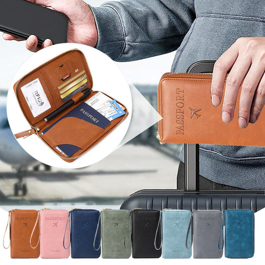 High-quality multifunctional passport holder made of PU leather