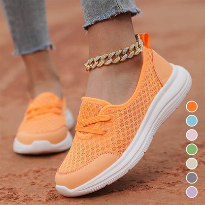 Breathable flat sole slip-on women's shoes
