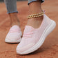 Breathable flat sole slip-on women's shoes