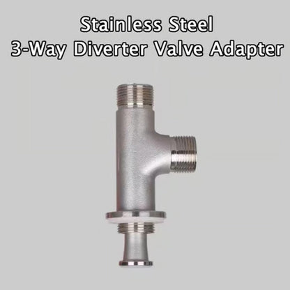Stainless Steel 3‑Way Diverter Valve Adapter