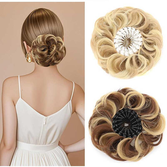 🔥Voluminous Synthetic Bun Wig with Adjustable Clip（Buy more, save more, free shipping over £30）