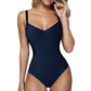 Silky Sun-Protective Waist-Cinching Swimsuit