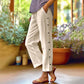 🌺Summer Hot Sale 50% OFF💐Casual Solid-Color Loose-Fit Cropped Pants with Side Buttons