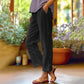 🌺Summer Hot Sale 50% OFF💐Casual Solid-Color Loose-Fit Cropped Pants with Side Buttons