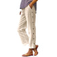 🌺Summer Hot Sale 50% OFF💐Casual Solid-Color Loose-Fit Cropped Pants with Side Buttons