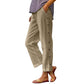 🌺Summer Hot Sale 50% OFF💐Casual Solid-Color Loose-Fit Cropped Pants with Side Buttons