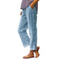 🌺Summer Hot Sale 50% OFF💐Casual Solid-Color Loose-Fit Cropped Pants with Side Buttons