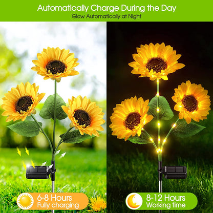 🌻 60% OFF FLASH SALE ! Sunflower Solar Lights – Glowing Decor for Garden ✨🌿【Hurry Up】