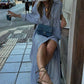 👗 50% OFF! 💐 Striped Cardigan – Loose & Asymmetrical Dress, Comfortable Fit & Relaxed Style