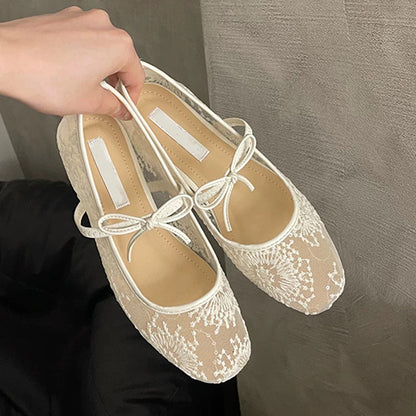 🩰Last Day Special Price:£ 12.99!!!💃Elegant Mesh Ballet Shoes with Bow