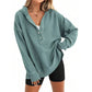 🎉 LIMITED TIME 70% OFF! 🧥 Women's Fashion Long Sleeve Hoodie – V-Neck Button Detail, Relaxed Fit & Side Slits – Effortlessly Chic 🌸✨
