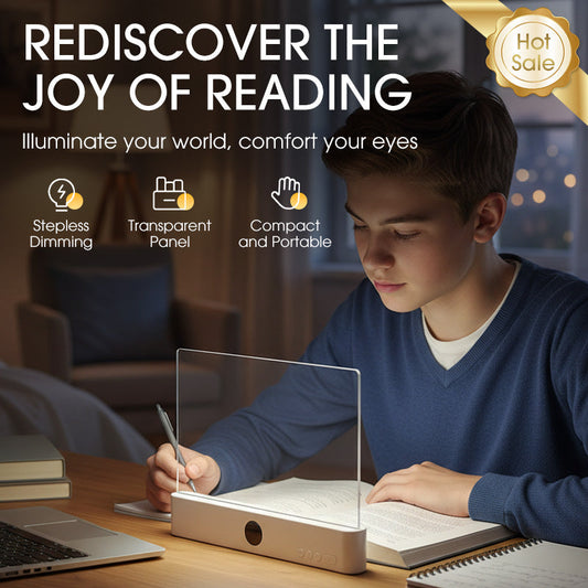 Smart LED reading light, dimmable LED reading light, rechargeable desktop reading light, timed off, three-color adjustable, ideal for bedtime reading and home study