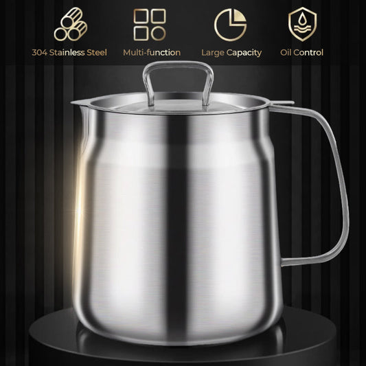 🥳2026 HOT SALE🥳💞50K+ SOLD!♻️🧑‍🍳 50% OFF! Multi‑Function Stainless Steel Oil Filter Container – Large capacity, reusable filter. Saves oil, keeps cooking clean & healthy. A kitchen must‑have! 🔥✨