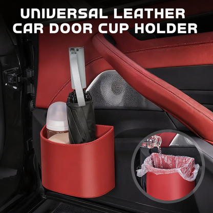 🥳2026 HOT SALE🥳💞50K+ SOLD!🚗🧺 53% OFF! Leather Car Door Cup Holder – Wide‑mouth opening, easy reach for drinks & phone. Clip‑on secure fit. PU leather, tough & stylish. 🛡️✨