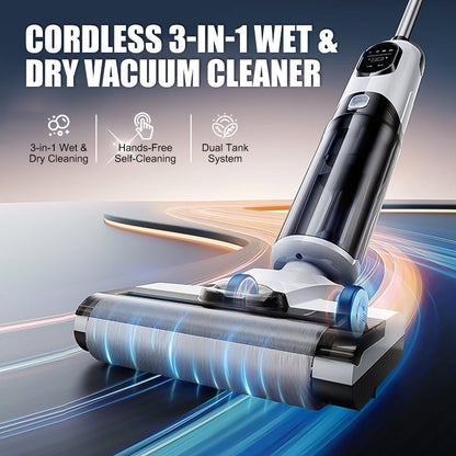 Wet and dry vacuum cleaner Self-cleaning Cordless Floor cleaner Lightweight mop for hard floors Pet hair Food scraps All-around cleaning without outlet