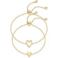 💕The best Mother’s Day present💕2PCS Matching Heart Charm Bracelet Set