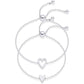 💕The best Mother’s Day present💕2PCS Matching Heart Charm Bracelet Set