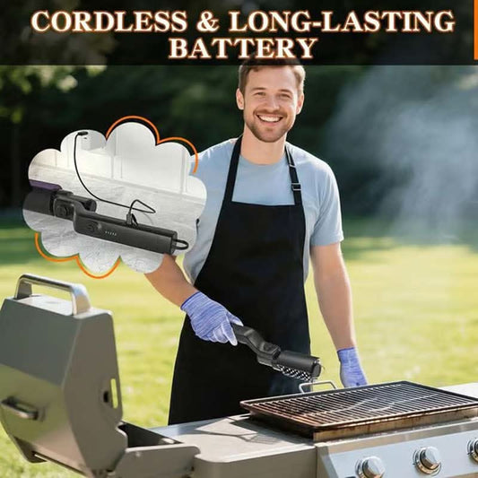 🔥 60% OFF NOW&FREE SHIPPING!🍖 Cordless Electric BBQ Brush Cleaner – Deep Cleaning, Long Handle & Rechargeable 🔋