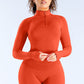 Quick-Dry Yoga Top with Half-Zip Stand Collar
