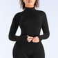 Quick-Dry Yoga Top with Half-Zip Stand Collar